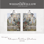 Notizbuch mit Hardcover „Cottage Garden“ – Wildblumen, weißer Zaun, rustikales florales Notizbuch als Geschenkidee