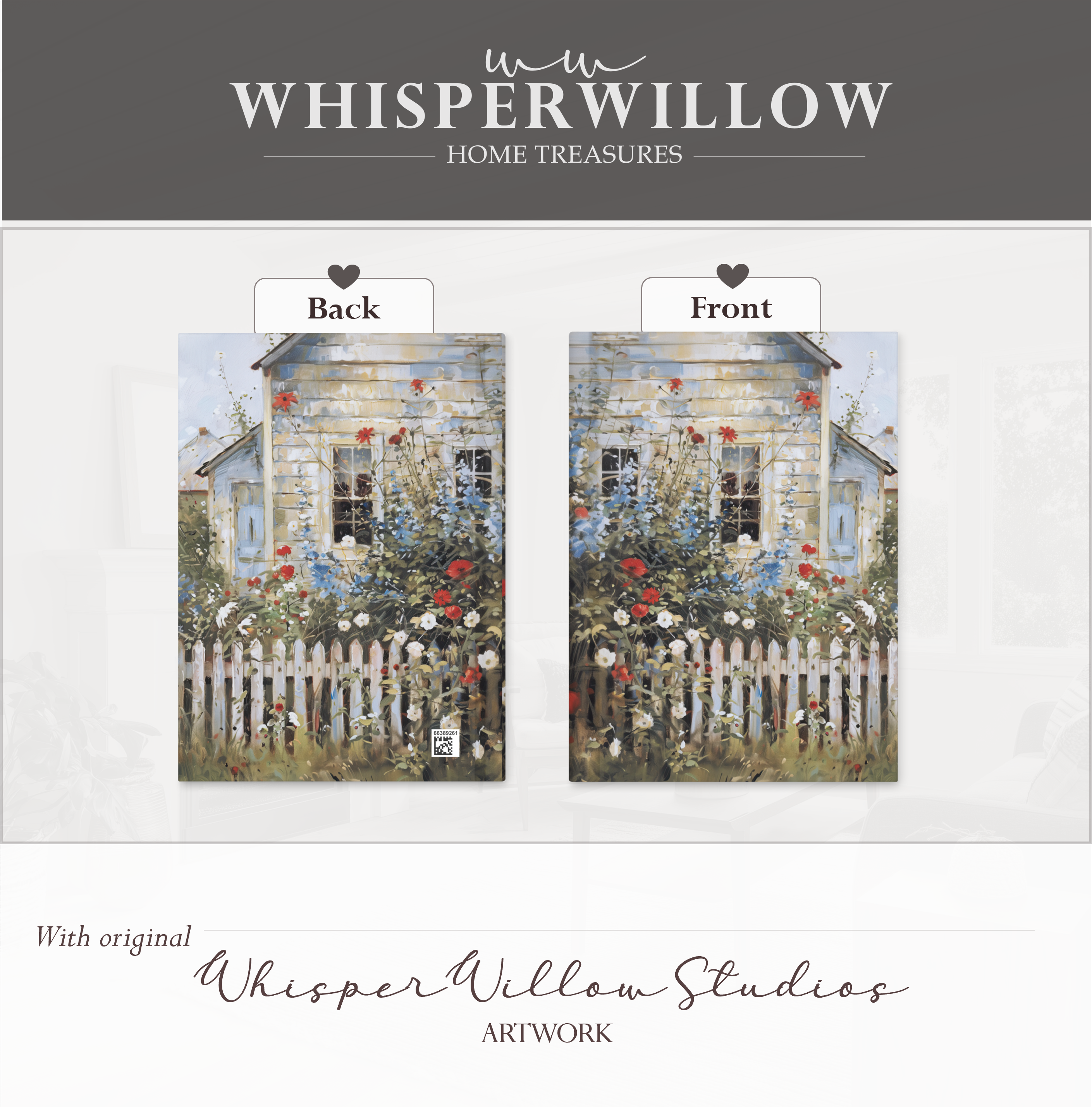 Notizbuch mit Hardcover „Cottage Garden“ – Wildblumen, weißer Zaun, rustikales florales Notizbuch als Geschenkidee