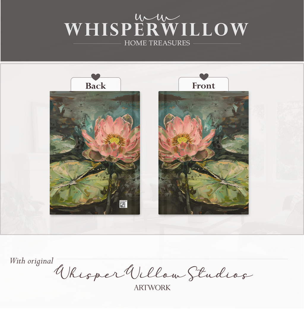 Pink Lotus Hardcover-Notizbuch – Floraler Wassergarten, botanisches Notizbuch als Geschenk