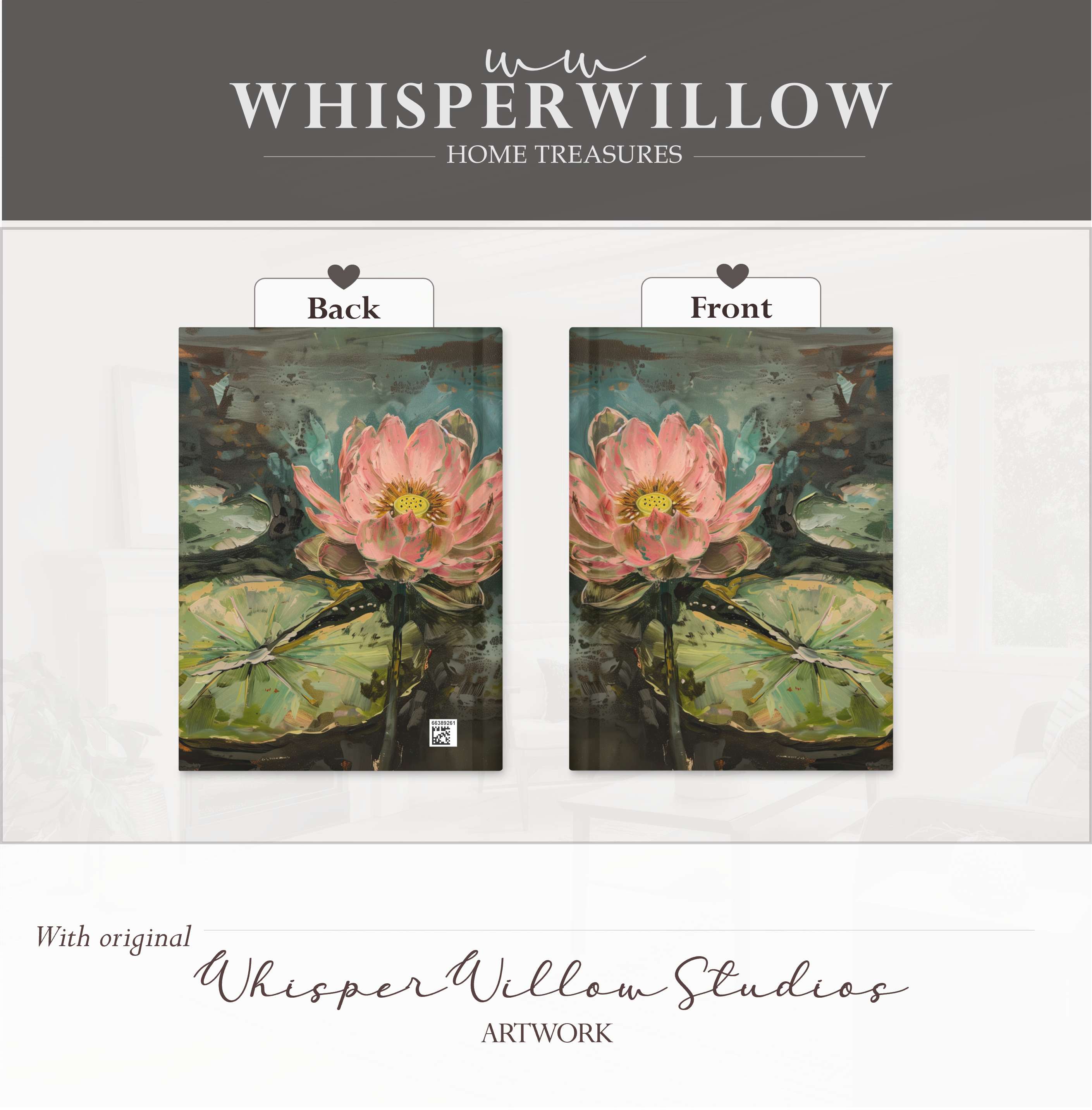 Pink Lotus Hardcover-Notizbuch – Floraler Wassergarten, botanisches Notizbuch als Geschenk