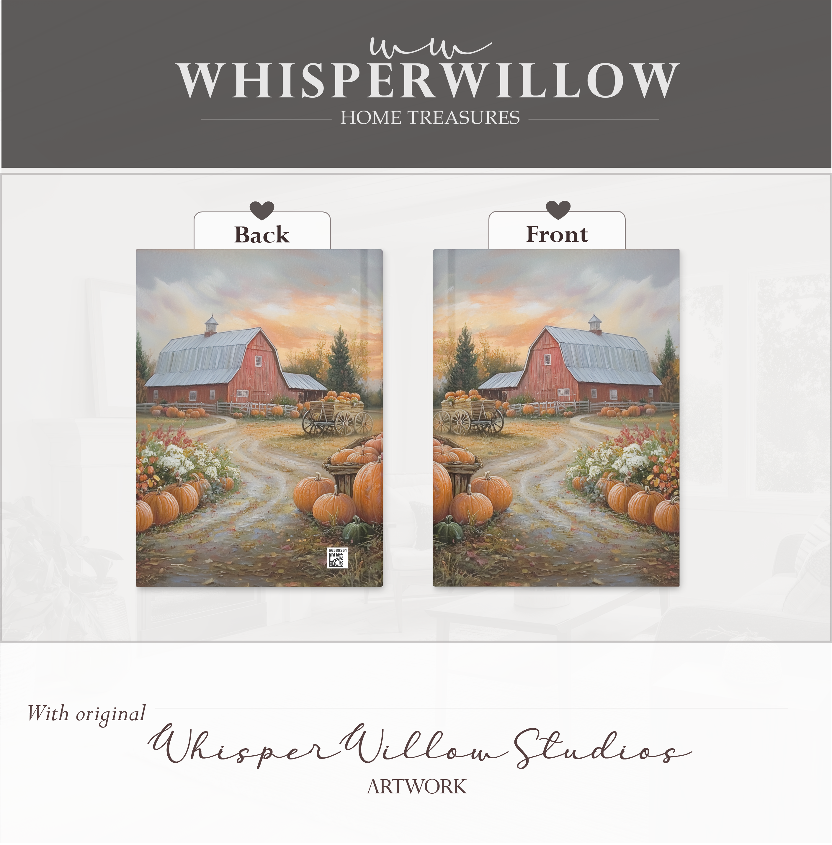 Autumn Pumpkin Farm Hardcover Journal - Red Barn Sunset Country Road Harvest Notebook Gift