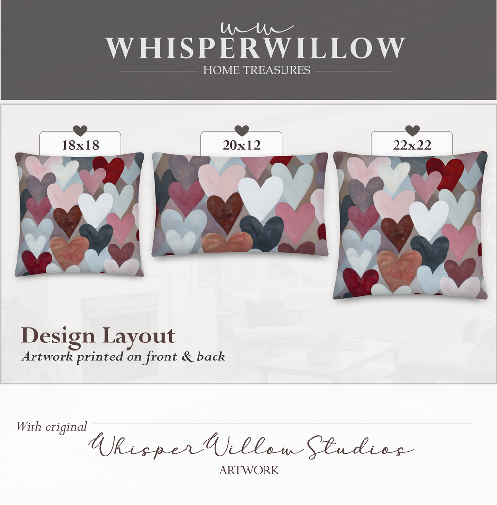 Coussin décoratif en forme de cœur abstrait | Design romantique et coloré | Cadeau idéal pour la Saint-Valentin