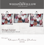 Coussin décoratif en forme de cœur abstrait | Design romantique et coloré | Cadeau idéal pour la Saint-Valentin