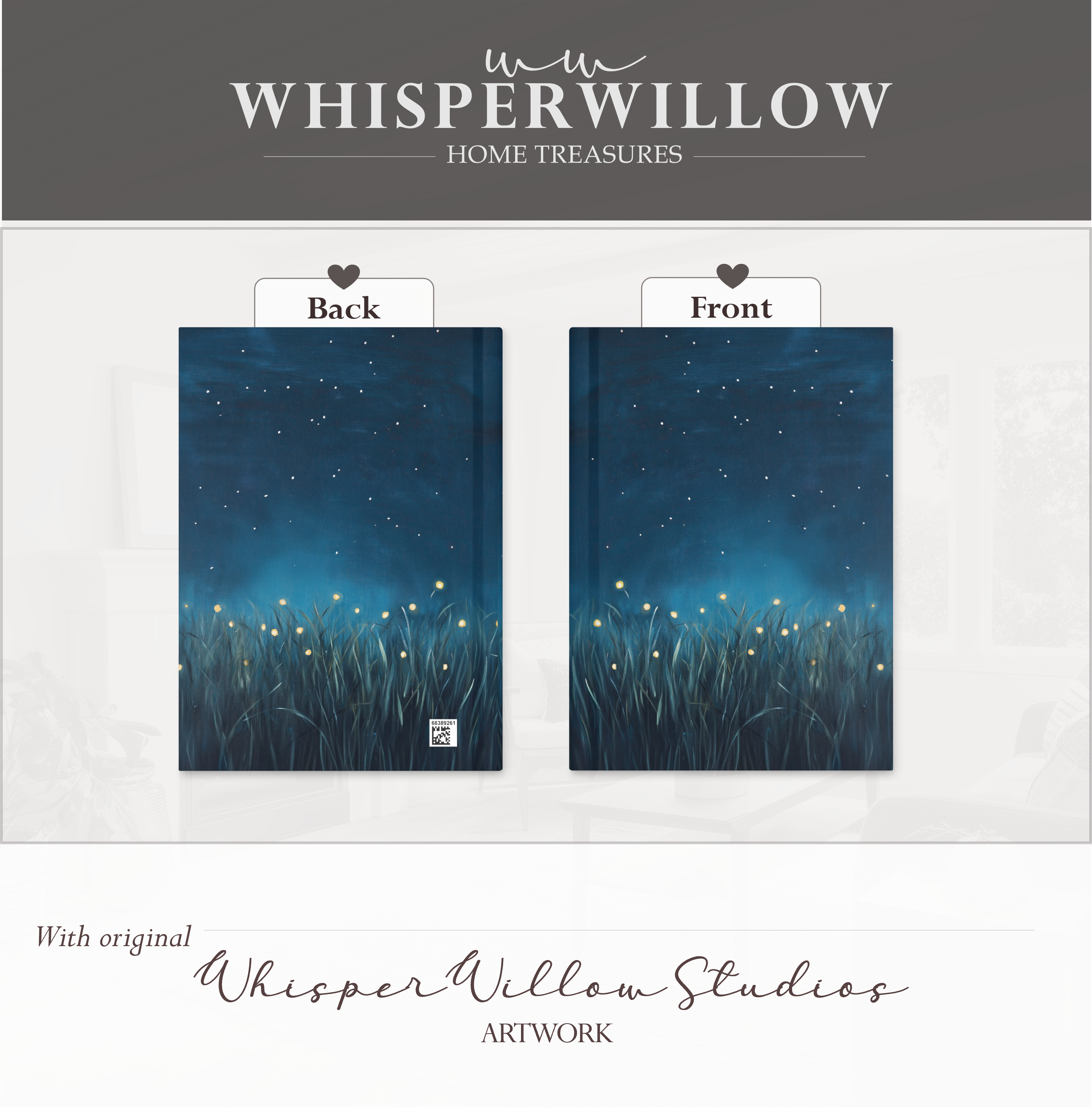 Firefly Meadow Hardcover-Notizbuch – Sternenhimmel, Glühwürmchengras, verspieltes Notizbuch-Geschenk