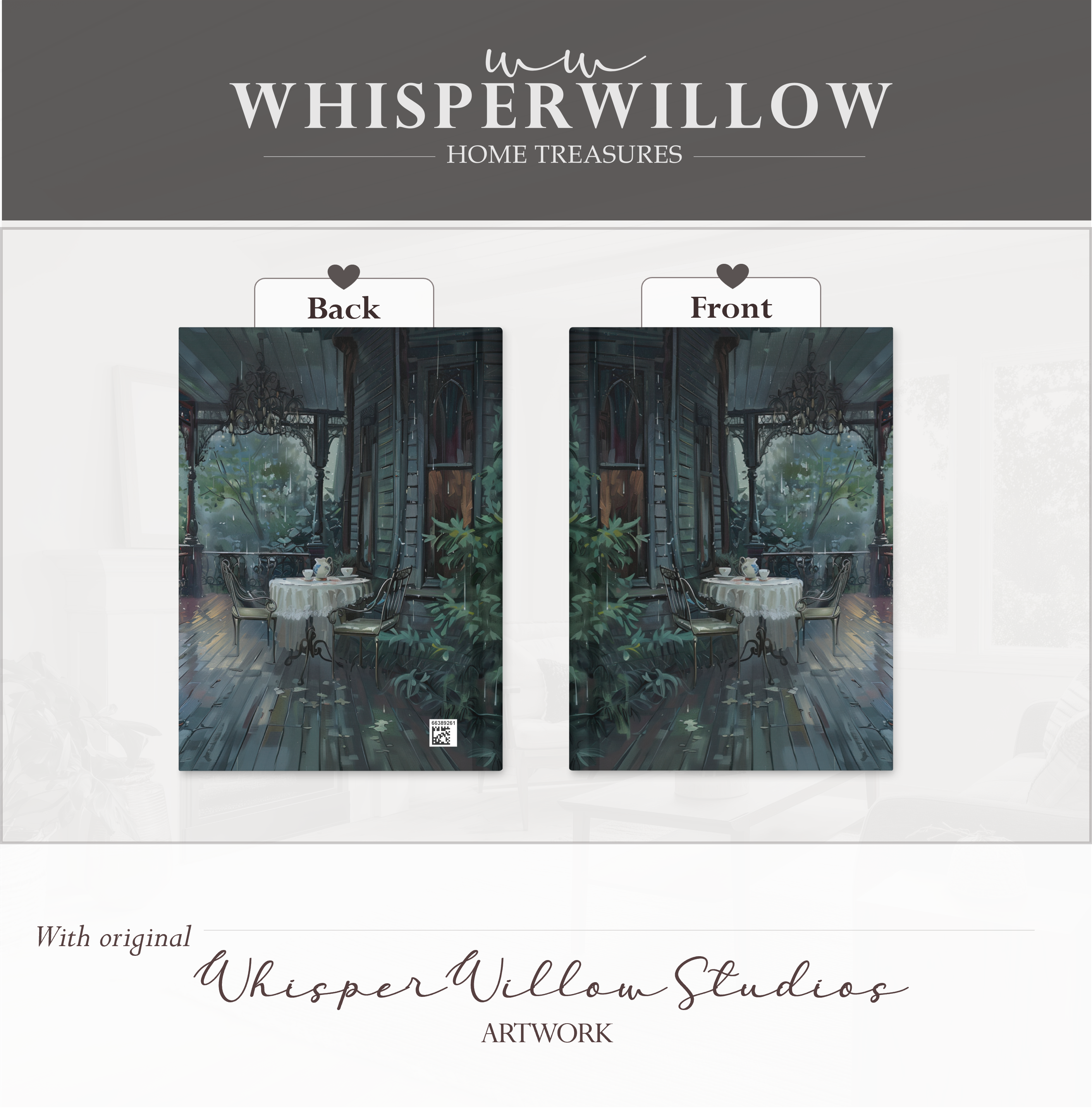 Notizbuch „Regenreiche viktorianische Veranda“ – Gotische Veranda-Teeszene, Geschenkidee für viktorianische Haushalte