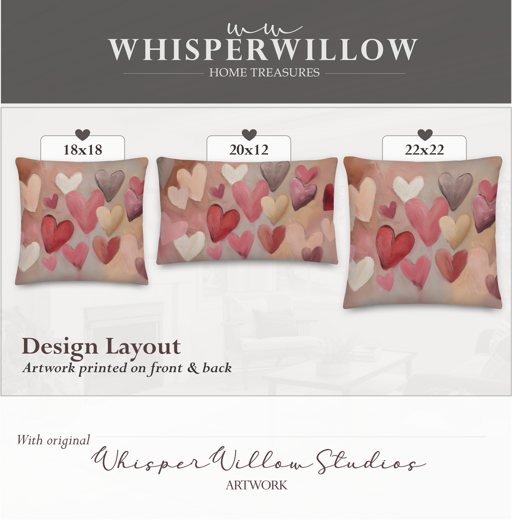 Coussin décoratif Cœur Rose | Amour Abstrait | Coussin Cadeau Décoration Saint-Valentin