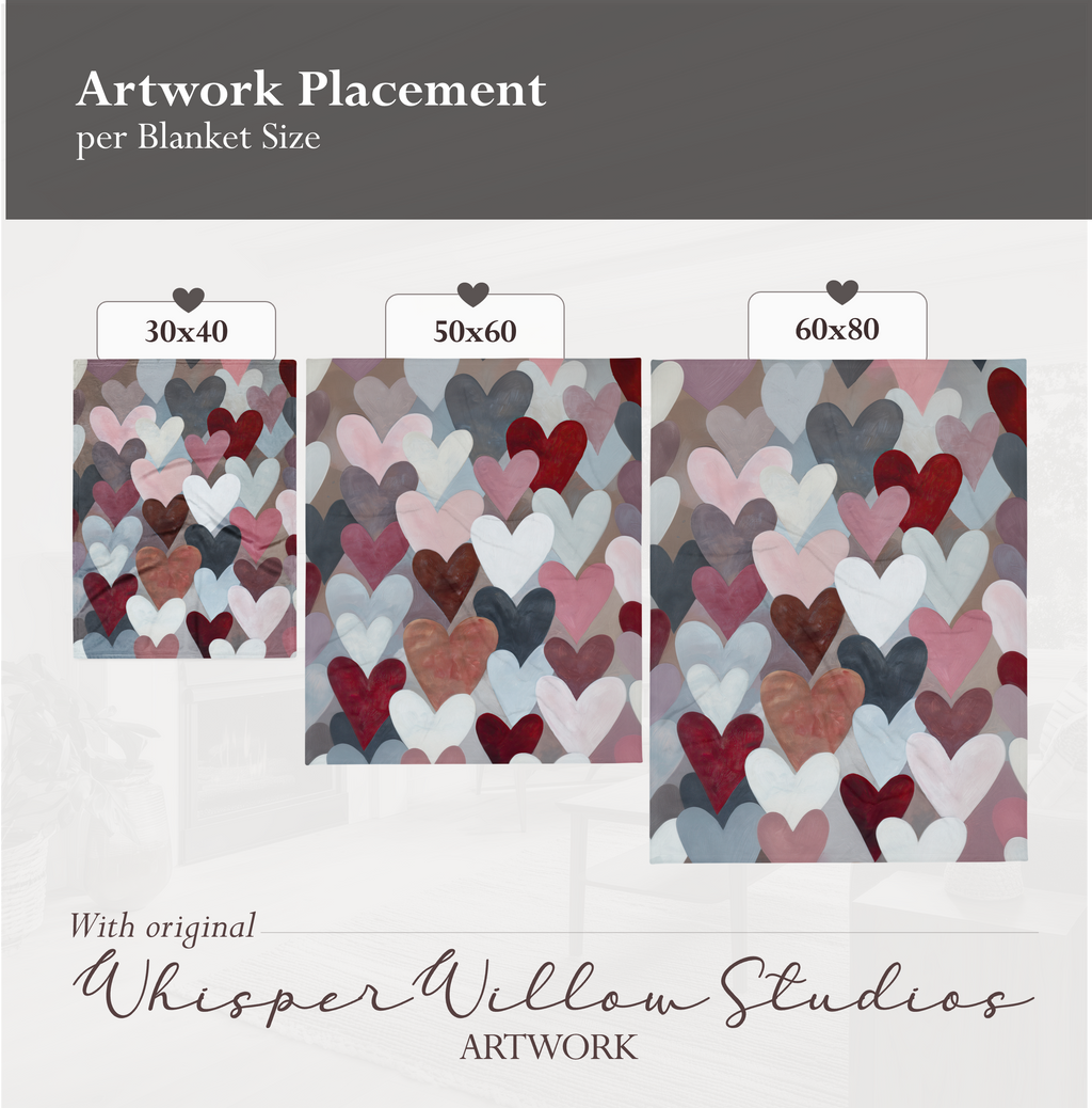 Plaid à motifs cœurs pour la Saint-Valentin | Couleurs pastel douces | Cadeau romantique pour la maison