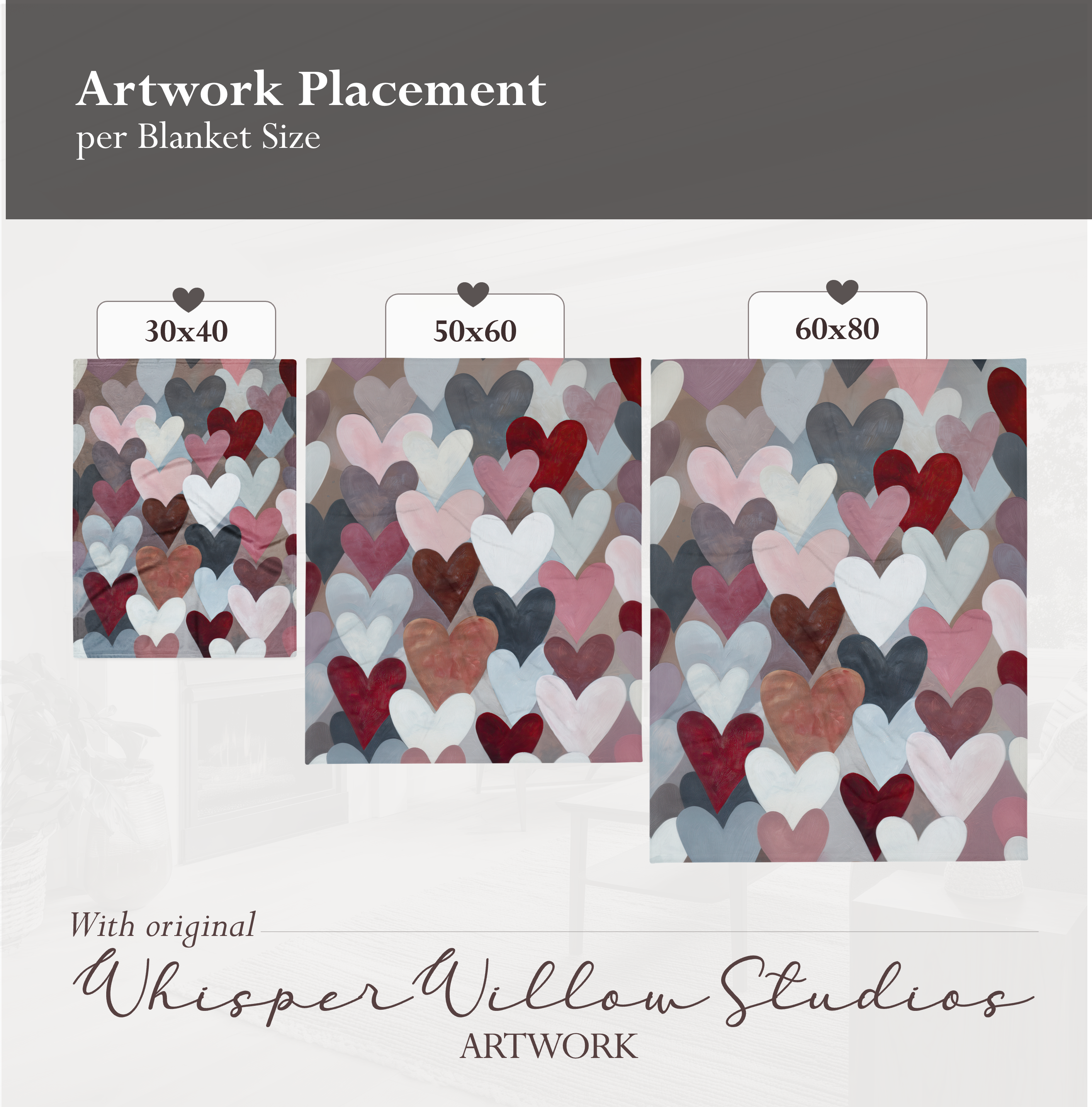 Plaid à motifs cœurs pour la Saint-Valentin | Couleurs pastel douces | Cadeau romantique pour la maison