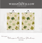 St Patrick Shamrock Hardcover Journal, Floral Clover Premium Notebook, Green Botanical Design, 8x5.75 Lined Pages Gift