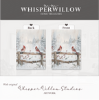 Winterkardinale Hardcover-Notizbuch – Verschneite Zaunmotive, Weihnachtsmotiv, Geschenkidee mit roten Vögeln