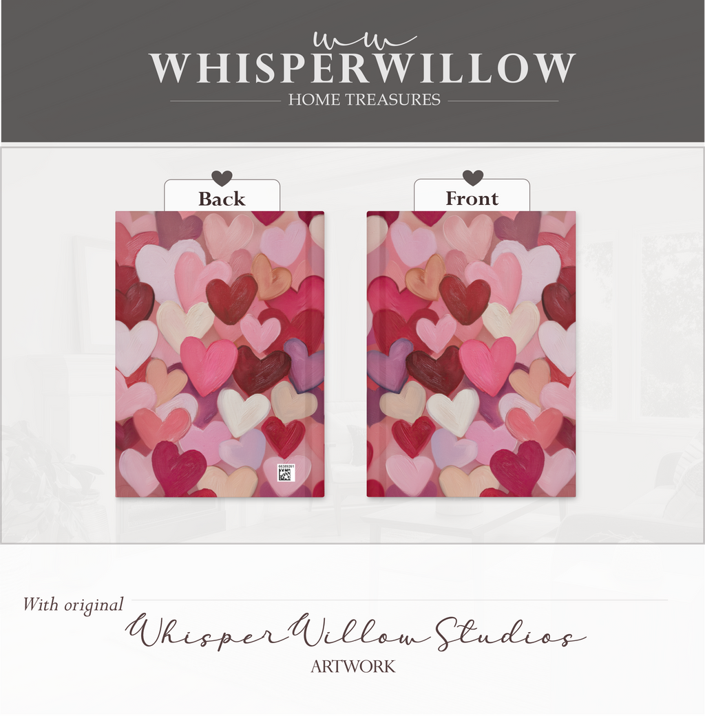 Romantisches Notizbuch mit Herz-Collage (Hardcover) | Notizbuch mit Liebesmuster | Valentinstagsgeschenk (8 x 5,75 Zoll)