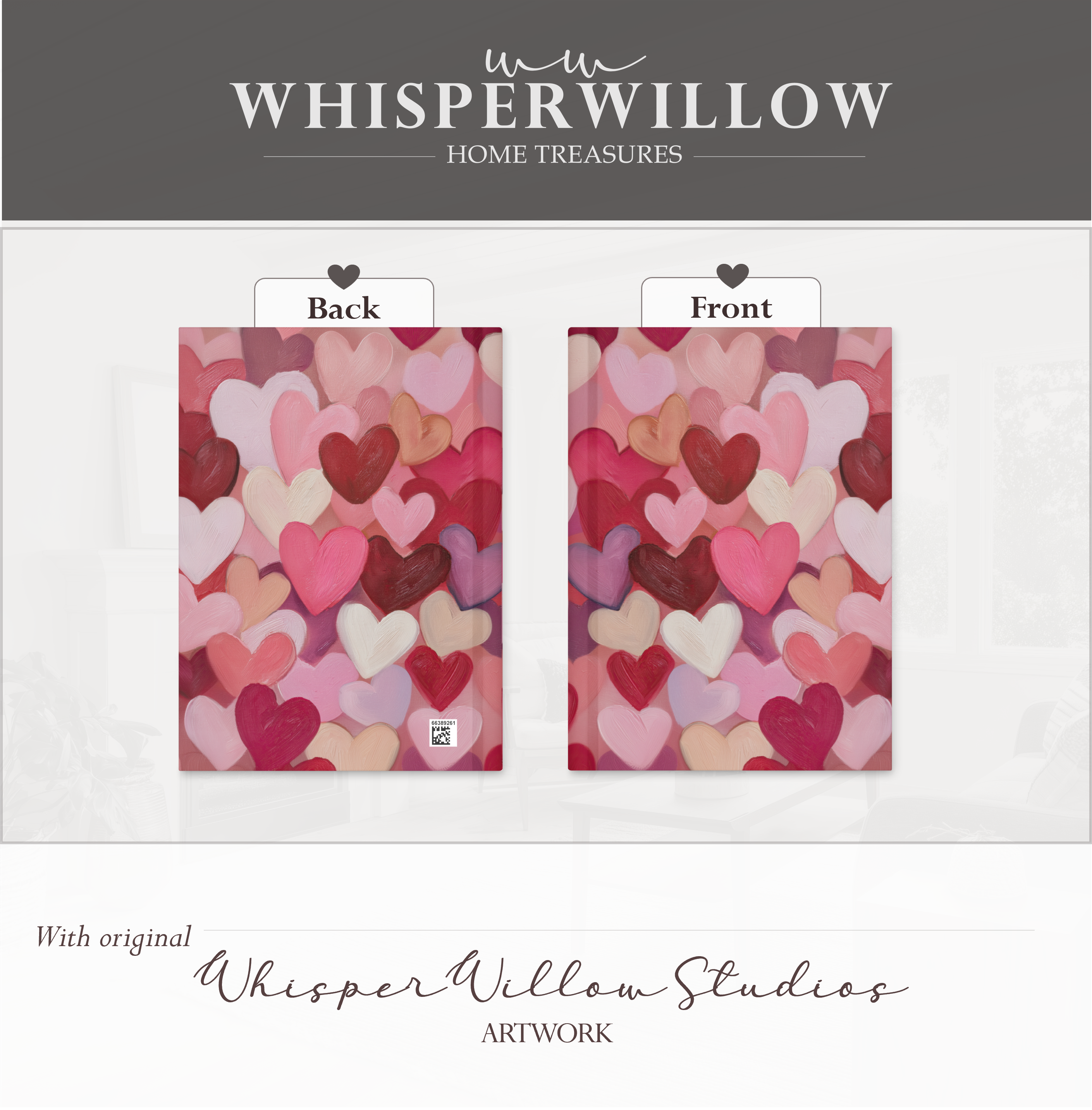 Romantisches Notizbuch mit Herz-Collage (Hardcover) | Notizbuch mit Liebesmuster | Valentinstagsgeschenk (8 x 5,75 Zoll)