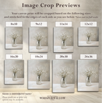 Leinwandbild mit Schleierkraut-Motiv | Neutraler Blumendruck | Beruhigende grau-weiße Dekoration