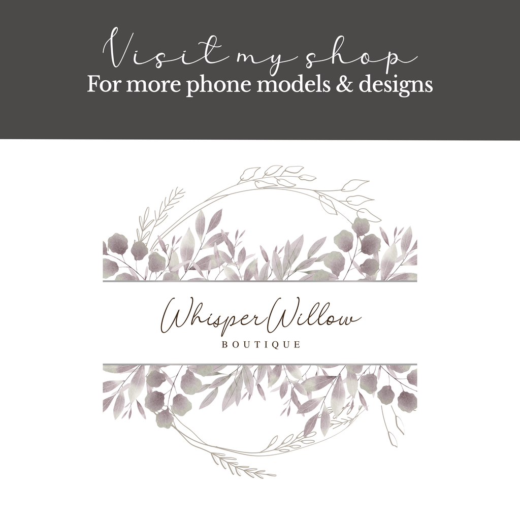 Floral Phone Case Compatible with iPhone – Neutral Baby's Breath Botanical Bouquet, Aesthetic Cute White Minimalist Art Design