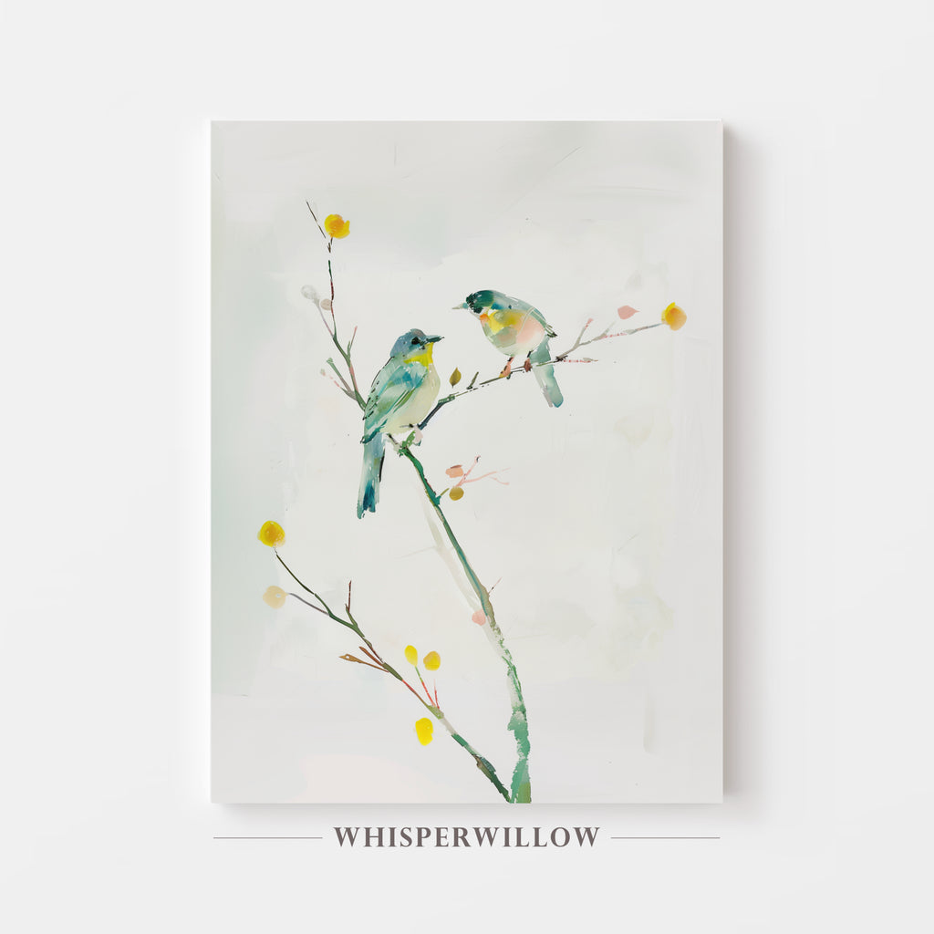 Watercolor Songbirds Canvas Wall Art Animal Home Decor 