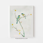 Watercolor Songbirds Canvas Wall Art Animal Home Decor 