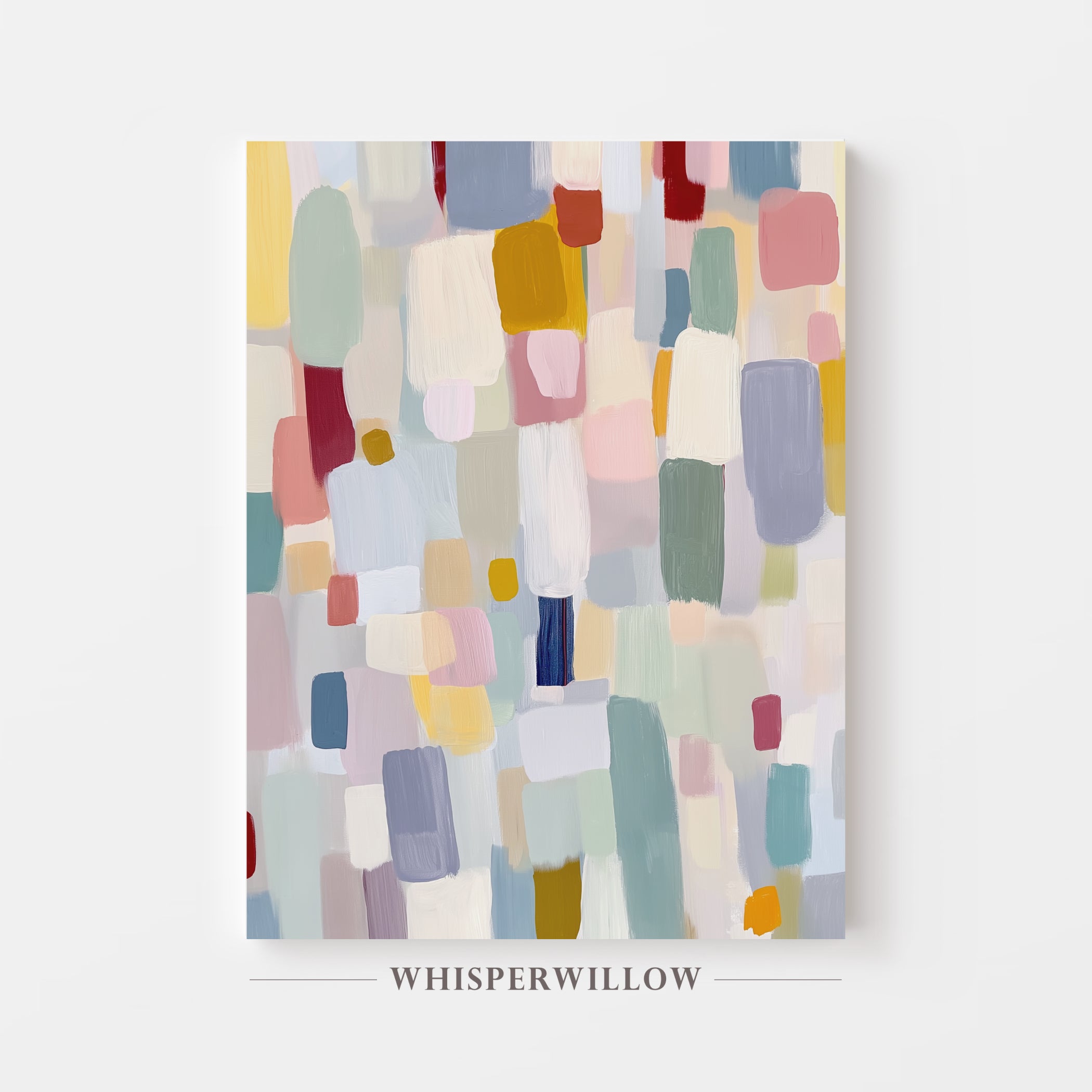 Abstract Pastel Blocks Canvas Wall Art Home Decor Gift
