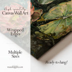 Leinwandbild mit rosa Lotusblume – Seerosenblätter, botanisch, modern-impressionistisch