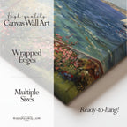 Leinwandbild mit Küstenmotiv | Segelboot mit amerikanischer Flagge | Patriotisches maritimes Deko-Geschenk