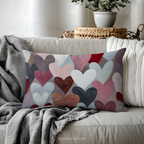 Coussin décoratif en forme de cœur abstrait | Design romantique et coloré | Cadeau idéal pour la Saint-Valentin