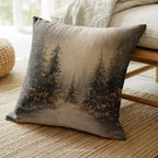 Dekokissen mit Winterwaldmotiv – Gemütliches Kissen mit Weihnachtsbaumbeleuchtung