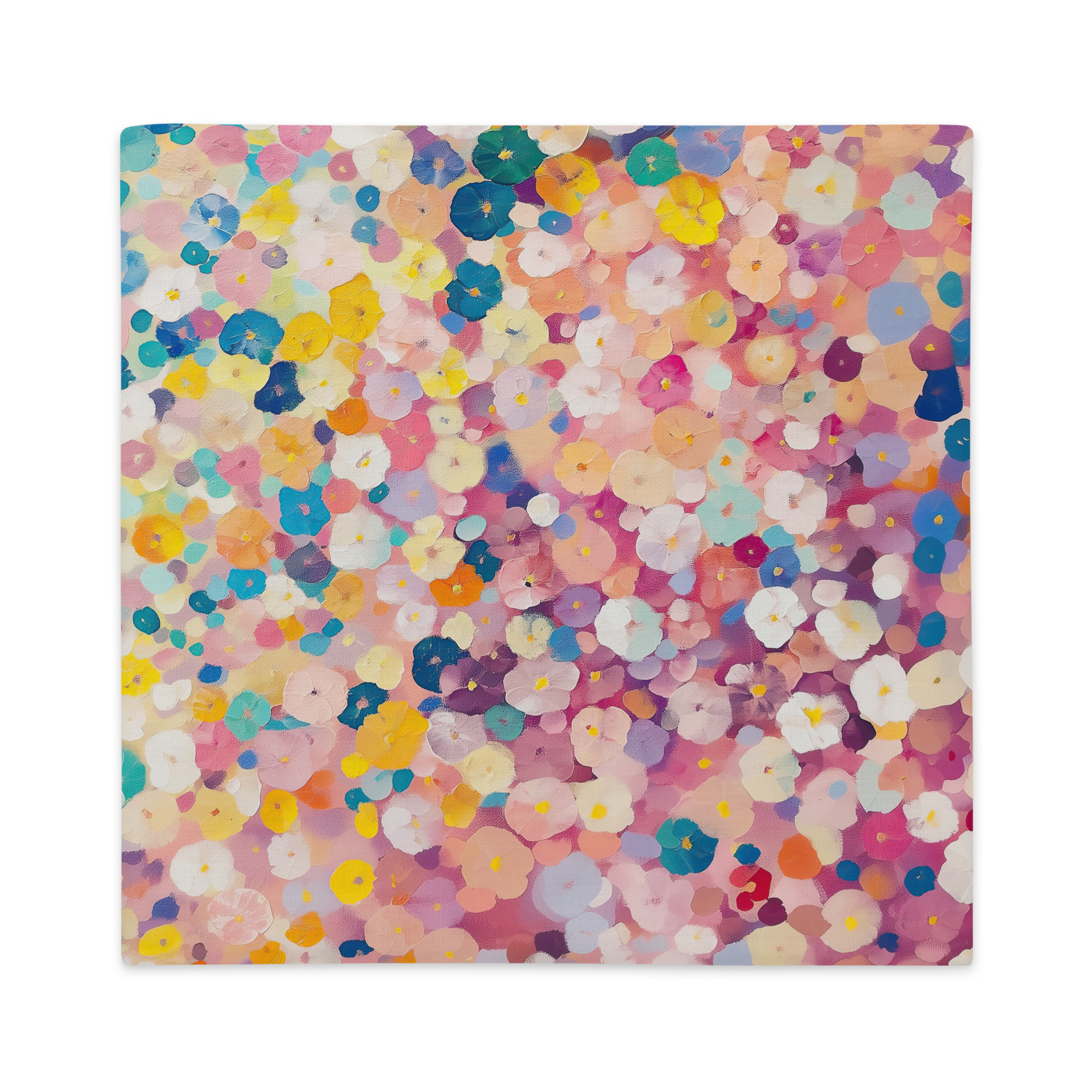 Colorful Floral Abstract Pillow CASE ONLY | Pastel Flower Garden Cushion Decorative Spring Accent Gift