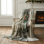 Vintage Christmas Truck Throw Blanket - Snowy Forest Gift