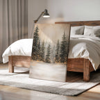 Winterliches Leinwandbild | Verschneiter Wald mit funkelnden Lichtern | Gemütliche, rustikale Weihnachtsdeko – das perfekte Geschenk für Ihr Zuhause