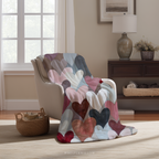 Plaid à motifs cœurs pour la Saint-Valentin | Couleurs pastel douces | Cadeau romantique pour la maison