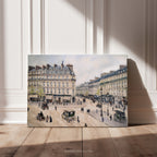 Vintage Paris City Scene Canvas Wall Art - Old European Carriages 1880s Street Shops