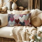 Coussin décoratif en forme de cœur abstrait | Design romantique et coloré | Cadeau idéal pour la Saint-Valentin
