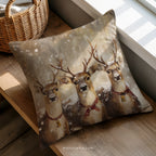 Weihnachtskissen mit Rentiermotiv – Rustikales Rentierkissen für die Winterhütte