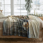 Christmas Tree Cabin Throw Blanket - Snowy Pine Forest Gift