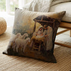 Coussin décoratif Crèche - Coussin de Noël Sainte Famille