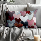 Coussin décoratif en forme de cœur abstrait | Design romantique et coloré | Cadeau idéal pour la Saint-Valentin