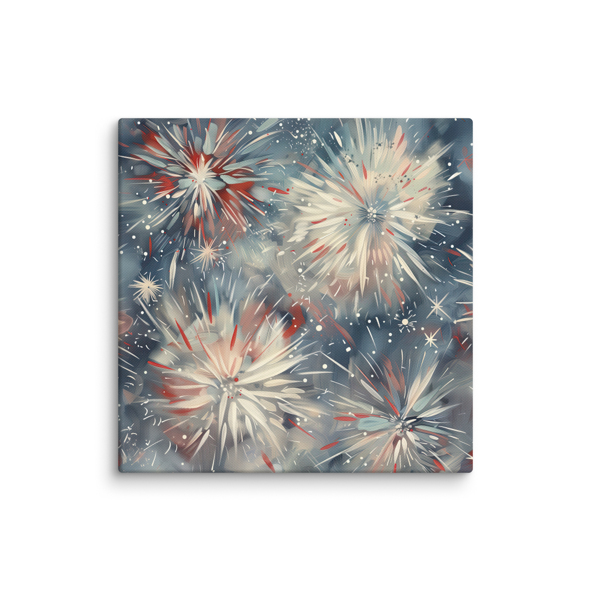 Leinwandbild mit Feuerwerk zum 4. Juli | Feierlichkeiten zum Unabhängigkeitstag | Patriotische Dekoration in Rot, Weiß und Blau