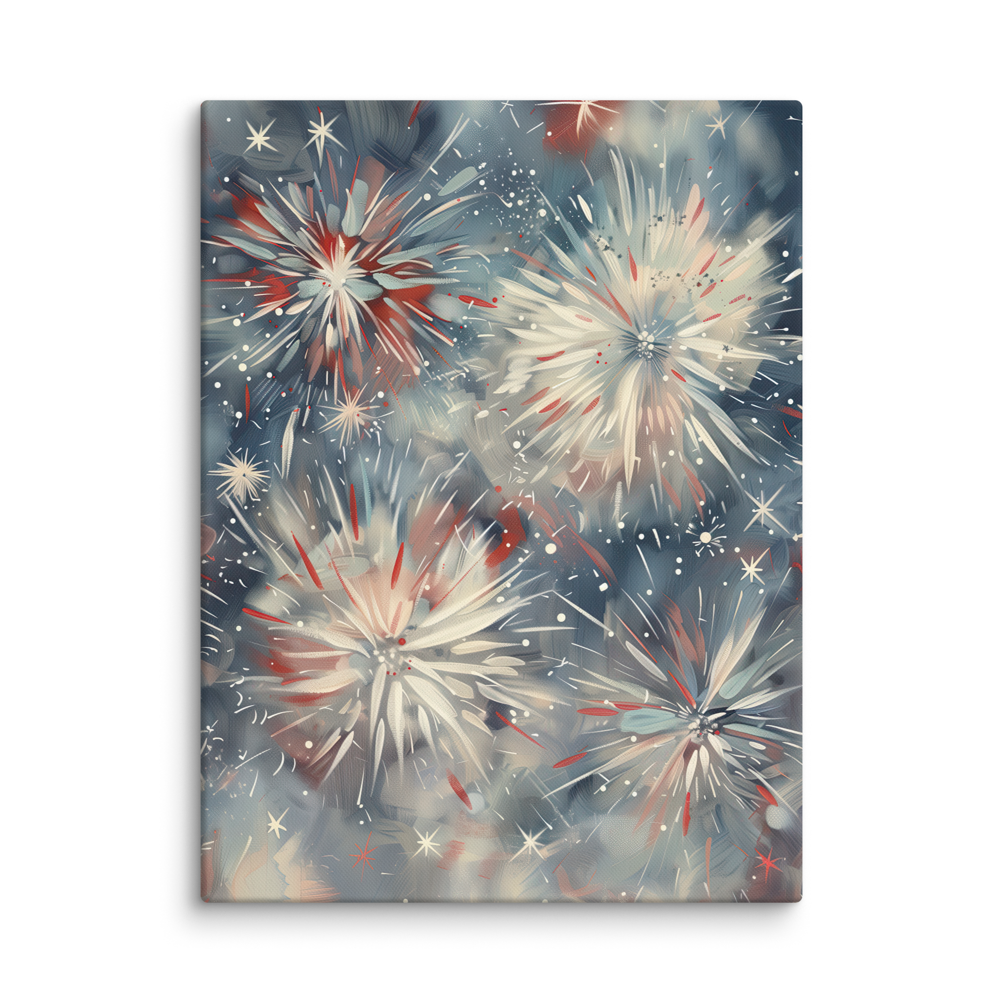 Leinwandbild mit Feuerwerk zum 4. Juli | Feierlichkeiten zum Unabhängigkeitstag | Patriotische Dekoration in Rot, Weiß und Blau