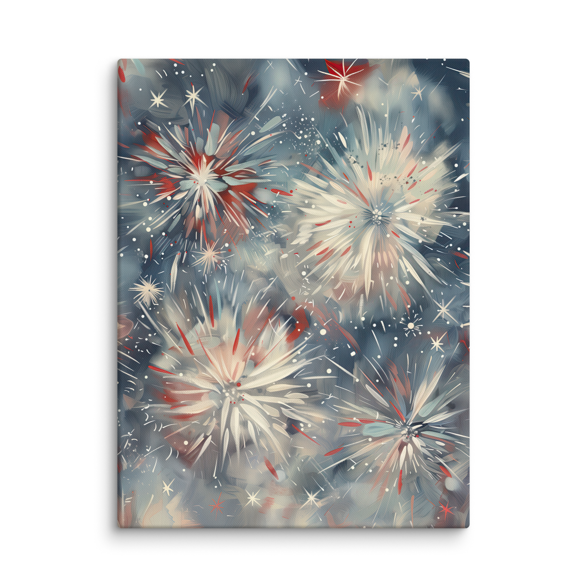 Leinwandbild mit Feuerwerk zum 4. Juli | Feierlichkeiten zum Unabhängigkeitstag | Patriotische Dekoration in Rot, Weiß und Blau