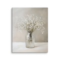 Leinwandbild mit Schleierkraut-Motiv | Neutraler Blumendruck | Beruhigende grau-weiße Dekoration