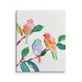 Wild Birds Canvas Wall Art | Colorful Songbirds on Tree Branch | Vibrant Nature Decor Gift