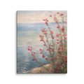Leinwandbild mit roten Küstenwildblumen | Blumendesign zum Unabhängigkeitstag | Sommerdeko zum 4. Juli, Botanische Meeresmotive