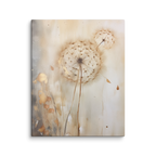 Wandbild „Stimmungsvolle Löwenzahnblüte“ auf Leinwand | Neutrales botanisches Design | Minimalistische Naturdekoration