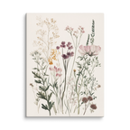 Wildflower Meadow Canvas Wall Art | Neutral Botanical Floral Illustration | Cottagecore Vintage Nature Decor | Minimalist Bedroom Artwork