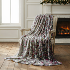 Kuschelige Herzdecke mit abstraktem Muster – ideal als Valentinstagsgeschenk, romantisches Design in Grau, Rot und Rosa