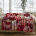 Kuschelige Herz-Wohndecke – Romantisches rosa-rotes Liebesmuster, Gemütliches Geschenk zum Valentinstag