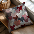 Coussin décoratif en forme de cœur abstrait | Design romantique et coloré | Cadeau idéal pour la Saint-Valentin
