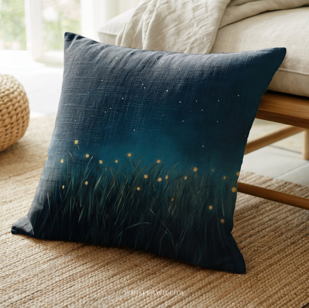 Firefly Meadow Dekokissen – Sternenhimmel mit Glühwürmchen