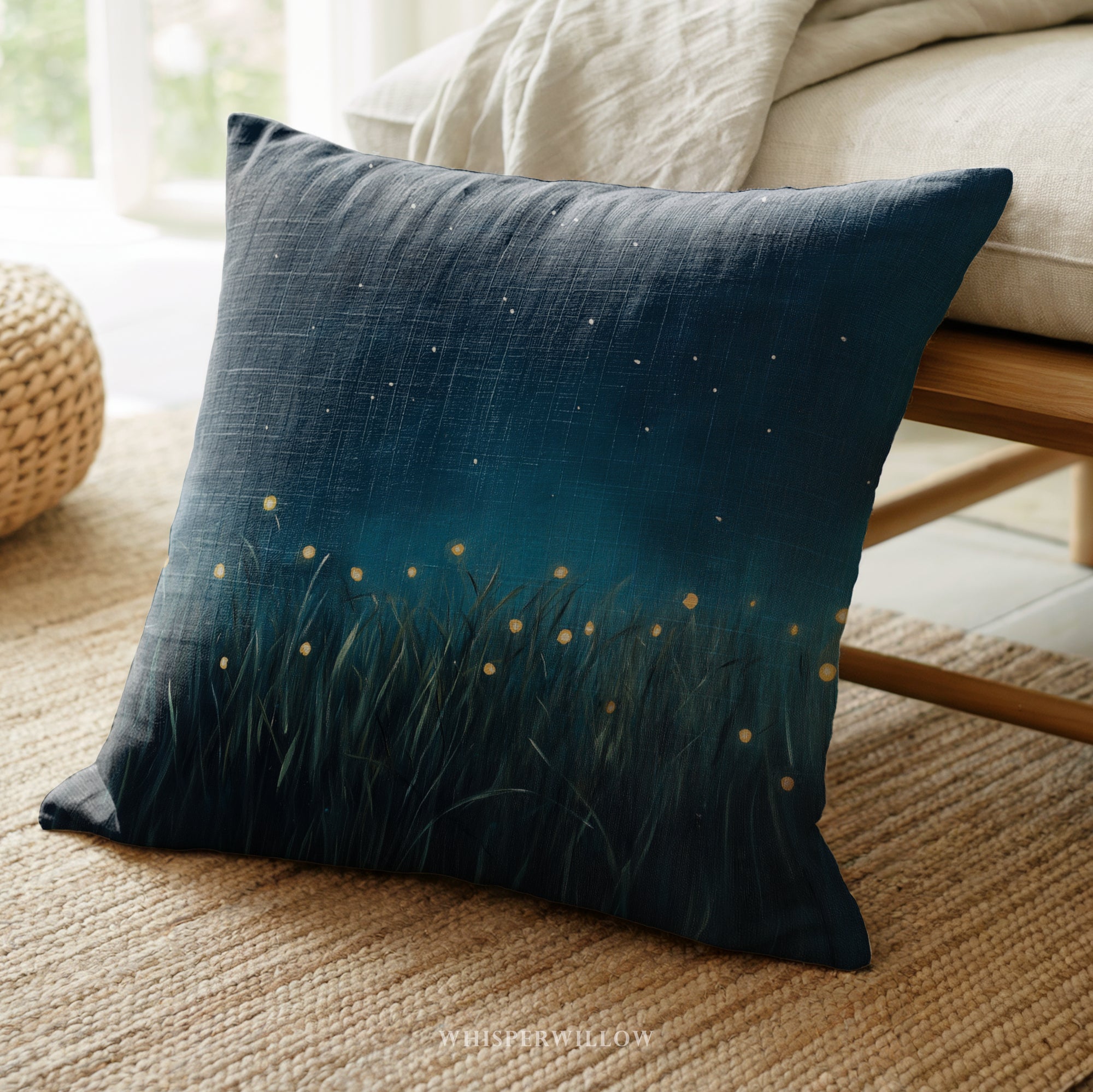 Firefly Meadow Dekokissen – Sternenhimmel mit Glühwürmchen