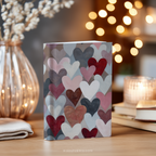 Notizbuch mit Hardcover, farbenfrohen abstrakten Herzen | Notizbuch mit Liebesmuster | Valentinstagsgeschenk mit linierten Seiten