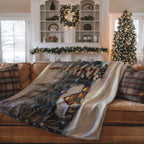 Christmas Tree Cabin Throw Blanket - Snowy Pine Forest Gift